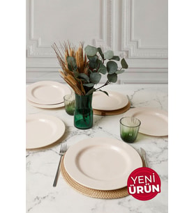 Keramika Krem Assos Servis Tabağı 28 Cm 6 Adet 030