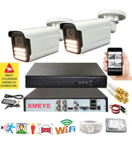 2 li Araç İnsan Yüz Tanımalı Hareket Algılayan 5 MP Lens 15 Warm Led Gece Renkli Kamera Seti 5915W