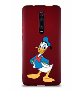 Xiaomi Redmi K20 Soft Premier Kapak Donald Duck-C Tasarımlı Silikon Kılıf - Mürdüm (Şeffaf)