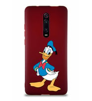 Xiaomi Redmi K20 Soft Premier Kapak Donald Duck-C Tasarımlı Silikon Kılıf - Mürdüm (Şeffaf)