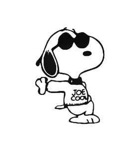 Snoopy Joe Cool The Peanuts Oto Sticker 20 Cm