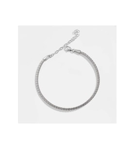 14 K White Gold Kaplama 925 Ayar Gümüş Zarif Su Yolu Bileklik
