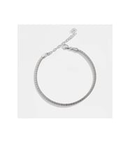 14 K White Gold Kaplama 925 Ayar Gümüş Zarif Su Yolu Bileklik
