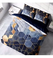 MonoHome Arty Blue 3D Pamuk Saten Çift Kişilik Nevresim Takımı (Karışık)