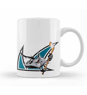 Shark Hockey Team Logo Kupa Bardak Porselen