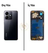 Infinix Hot 30İ Siyah Uyumlu Orta Kasa Full Kasa Kapak Gövde Housing