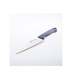 Gri 17 cm Oluklu Santoku Bıçak, Keskin ve Dayanıklı Mutfak Aleti