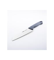 Gri 17 cm Oluklu Santoku Bıçak, Keskin ve Dayanıklı Mutfak Aleti