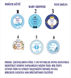 erkek çocuklarına özel etiket 3cm kişiye özel isim baskısı