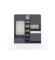 Hyperion Dolap 12 Raflı Tek Çekmeceli 8 Kapaklı 220x44x243 Antrasit-Antrasit/Aytaşı