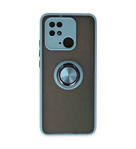 Xiaomi Poco C40 Kılıf Montreal Yüzüklü Silikon Kapak - Buz Mavi