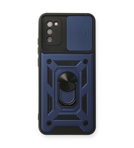 Samsung Galaxy A03s Kılıf Pars Lens Yüzüklü Silikon - Lacivert