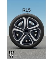 Skoda Rapid 15 İnç Jant Kapağı (4 ADET) Siyah Gri C102