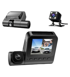 Azdome V600 1080P Araç Içi 3 Kameralı Gece Görüşlü, G-Sensör, Geri Görüş Kameralı Su Geçirmez Yol Kayıt Araç Kamerası