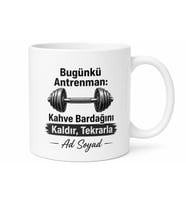 Fitness Severlere Ağırlık Temalı Esprili Kahve Kupası Spor Hediye Bardak