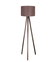3 Ayaklı Lambader Silindir Kumaş Başlık Mdf Ayak Kahve LY539