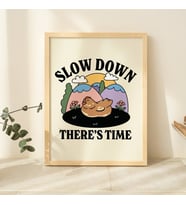 Sevimli Tavuk Sözü Baskısı, Rahatlatıcı Söz, Retro Tarz İllüstrasyon, Cottagecore Pembe Baskı