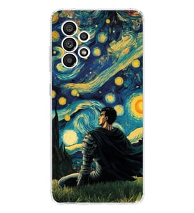 Samsung Galaxy A52 Uyumlu Berserk The Starry Night Tasarımlı Şeffaf Telefon Kılıfı