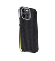 Joko Apple İphone 15 Pro Max Kılıf Aramid 600d Kevlar Karbon Fiber Magsafe Kapak - Sarı