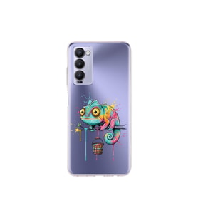 Tecno Camon 18 ile Uyumlu Splash Bukalemun Tasarımlı Şeffaf Silikon Kılıf