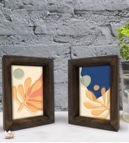Bk Gift Dekoratif 2'li Doğal Masif Ahşap Çerçeve 15x20cm-41 (Beyaz)