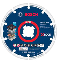 Bosch Professional 1X Expert Diamond Metal Wheel X-Lock Kesme Diski 125 Mm (Dökme Demir, Paslanmaz Ç (Çok Renkli)