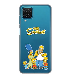 Samsung Galaxy A12 Uyumlu Simpsonlar Tasarımlı Şeffaf Telefon Kılıfı