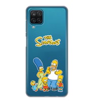 Samsung Galaxy A12 Uyumlu Simpsonlar Tasarımlı Şeffaf Telefon Kılıfı