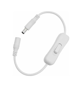 Anahtarlı DC Adaptör Güç Bağlantı Uzatma Kablosu 20cm Beyaz
