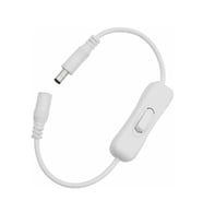 Anahtarlı DC Adaptör Güç Bağlantı Uzatma Kablosu 20cm Beyaz