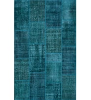 Bespoky Eberndorf Mavi Patchwork Pamuklu El Dokuması Alan Halısı