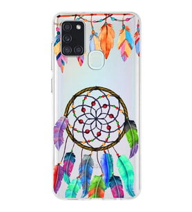 PrintiFy Samsung Galaxy A21s ile Uyumlu 1mm Slim Fit Nazar Boncuğu 6 Baskılı Şeffaf  Kılıf