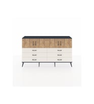 Arges Konsol 2 Raflı 6 Çekmeceli 4 Kapaklı 176x30x99 Antrasit-Çam/Aytaşı