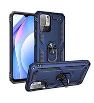 Xiaomi Redmi Note 10 5G Kılıf Metal Solid Yüzüklü Standlı Military Ring SRS (Lacivert)