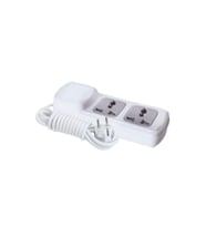 2'li Universal Grup Priz 2 Metre – Kompakt ve Pratik Kullanım (Beyaz - Açık Gri)