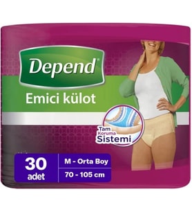 Depend Emici Külot Hasta Bezi Medium - Orta Kadın (30 Adet)