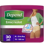 Depend Emici Külot Hasta Bezi Medium - Orta Kadın (30 Adet)