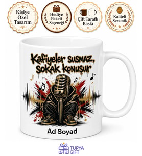 Rap Dinleyenlere Sokak Tarzı Bol Kıyafet Kafiye Ustası Kupa Bardak Hediye