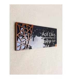 Wooden Serisi Acil Çıkış Uyarı Tabelası