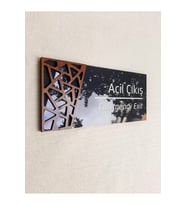 Wooden Serisi Acil Çıkış Uyarı Tabelası