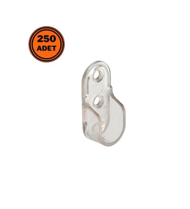 250 Adet Metali Oval Dolap Askı Borusu Flanşı Şeffaf
