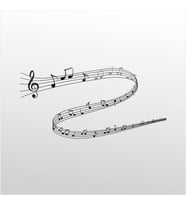 Folyo Sticker Müzik Notaları 100cm Uzunluk (Karışık)