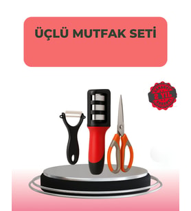 3 Parçalı Çok Fonksiyonlu Mutfak Makas Seti – Paslanmaz Çelik Ergonomik Tasarım