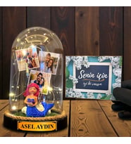 Kişiye Özel Tasarlanacak Led Işıklı Fanus Hediyesi Premium Hediye (Model 7)