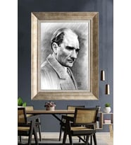 Gümüş Çerçeveli Atatürk Tablo za253