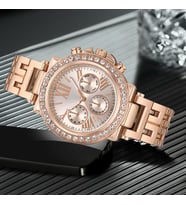 DEEPWELL Rose Renk Kadın Kol Saati Bileklik Hediyeli BG33