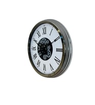 Krom Roma Rakamlı 60 Cm Çarklı Duvar Saati (Standart)