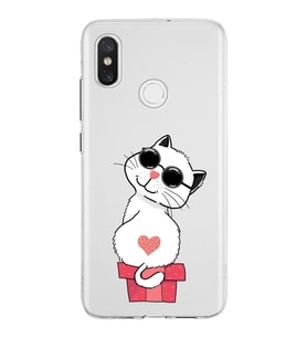 Xiaomi Mi 8 Uyumlu Kapak Coolcat Tasarımlı Şeffaf Silikon Kılıf