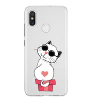 Xiaomi Mi 8 Uyumlu Kapak Coolcat Tasarımlı Şeffaf Silikon Kılıf