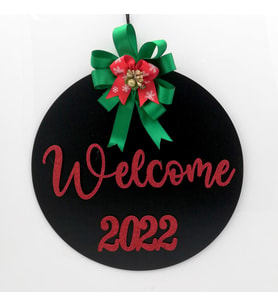 Lora Davet Yılbaşı Süsleri Welcome Kapı Süsü (1 Adet) Siyah - 16148